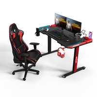 Table ergonomique d'ordinateur à domicile réglable en hauteur PC ordinateur électrique bureau de jeu RGB