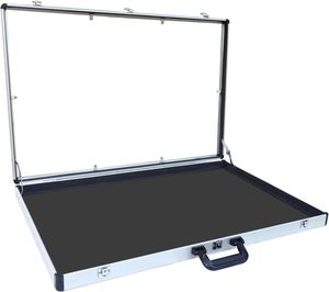 Portable <strong>Aluminum</strong> Trade Show Display Case Clear Acrylic <strong>Briefcase</strong> &amp; Sport Card Suitcase Lockable Jewelry/Collectible Display <strong>Box</strong> - Product Image 1