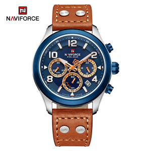 NAVIFORCE <span class=keywords><strong>Montre</strong></span>-bracelet lumineuse à quartz en acier inoxydable étanche Marque originale Montres de luxe pour hommes <span class=keywords><strong>Eco</strong></span>-<span class=keywords><strong>Drive</strong></span> <span class=keywords><strong>Montre</strong></span> mécanique - Product Image 6