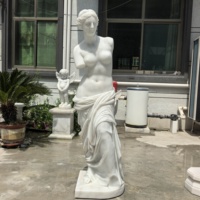 Statue de Vénus de Milo en marbre, taille réelle, déesse grecque romaine, sculpture en pierre naturelle, sculptée à la main, design classique pour jardin extérieur