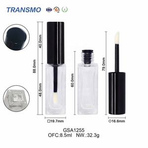 Emballage de base de teint pour le visage, brosse personnalisée, flacon de fond de teint liquide en verre, tube de brillant à lèvres carré en verre de 8,5 ml - Product Image 2
