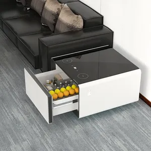 Muebles de sala de estar de lujo moderno inteligente mesa auxiliar de té Mini Mesa nevera refrigerador mesa de centro inteligente