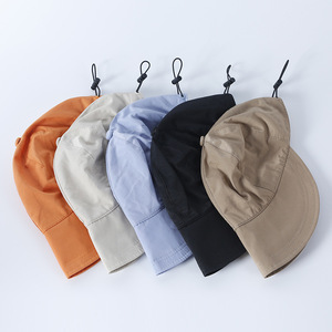 Quick Dry Wide Brim Drawstring Sun <b>Hat</b> UV Protection Foldable Outdoor Fisherman Baseball <b>Cap</b> Unisex Travel Running Blank <b>Hat</b> - Product Image 5