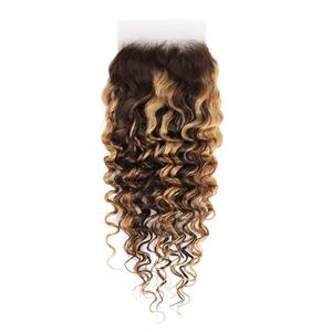 Perruque Lace Front 13x4 Deep Curly P4/27 Water Wave avec closure 4x4, cheveux vierges double drawn, <span class=keywords><strong>sans</strong></span> colle, couleur P4/27 - Product Image 6