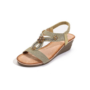 Elegantes Sandalias Negras de Plataforma con Adorno Floral, Punta Abierta, Estilo Slip-On, Zapatos de Verano para Mujer, Envío Directo - Product Image 2