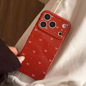Funda Protectora para iPhone 17 Pro Max, Diseño Vintage Simple con Lazo Rojo Vino, Recortes Precisos, Cobertura Total, Antigolpes - Product Image 4