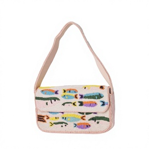 Sac à bandoulière en lin perlé fait main, imperméable, pour festival, décontracté, ethnique - Product Image 1