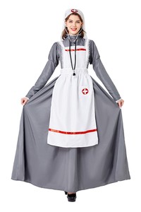 2026 Groothandel Cosplay Dokter en Verpleegster Kostuums Middeleeuwse Europese Vintage Verpleegsterjurken Dames Lange Rokken - Product Image 4