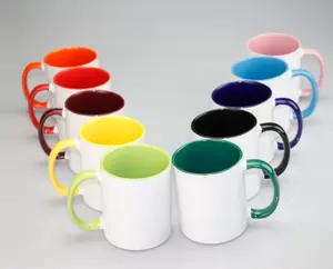 Personalized 11oz Inner Rim Color Photo Sublimation <strong>Ceramic</strong> Coffee <strong>Mug</strong> - Product Image 1