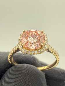 Bague élégante pour femme en or jaune 14 carats avec diamant rose VS1 de 3 carats cultivé en laboratoire, certifiée IGI, style vintage, pour fiançailles et anniversaire - Product Image 5