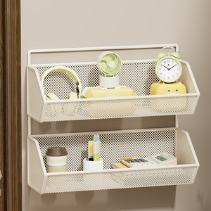 Étagère murale minimaliste à double niveau en métal pour chambre et bureau – Organisateur rectangulaire pour un rangement soigné - Product Image 3