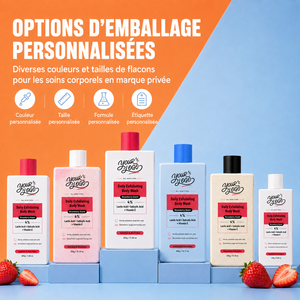 ODM OEM Nouvelle Génération Gel Douche Rafraîchissant, Affine la Texture Rugueuse, Adoucit la Peau Sèche et Terne, Parfum Fraise, Gel Douche Exfoliant - Product Image 3