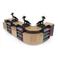 Prix Usine Bas Nouveau Design Comptoir de Caisse Personnalisé en Bois Robuste Highbright HBE-CC pour Supermarché et Magasin de Proximité, Chine