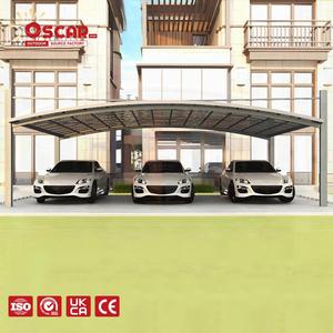 <span class=keywords><strong>2</strong></span> <span class=keywords><strong>Posti</strong></span> <span class=keywords><strong>Auto</strong></span> Esterni Doppi con Design Moderno in Alluminio e Pannelli in Policarbonato - Tettoie per <span class=keywords><strong>Auto</strong></span> in Alluminio per Aree Esterne - Product Image 1