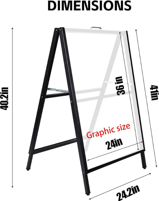 Custom A-Frame Metal Sign Stand Double-Sided Portable Outdoor Advertising Easel
