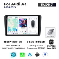 MEKEDE DUDU7 A7870 Car-play Android Auto Car Audio Radio 2K Pantalla GPS Navegación AM DSP Reproductor multimedia para Audi A3 2003-2013