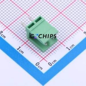 JL396V-39602G01 Plug-in Terminal Block Through hole,P=3.96mm Connector Board-to-Board / Socket - Open 1x2P 3.96mm Green - Product Image 1