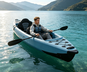 Kayak inflable doble para pesca, tipo sit-on-top, con tecnología Drop Stitch, para 2 personas, canoa de río, en venta. - Product Image 1