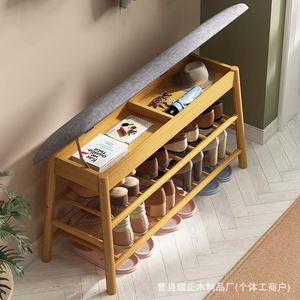 Simple household shoe changing stool with soft <b>cushion</b>, shoe <b>storage</b> stool, sofa stool, living room stool - Product Image 2