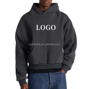 Sudaderas con capucha de hombro caído de algodón 100% de alta calidad de primera calidad con logotipo personalizado sudaderas con capucha de lana Unisex French Terry Essentials 500gsm Sudadera con capucha