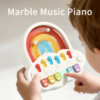 Mini Piano Musical Électronique Portable pour Enfants, Jouet à Boutons Fonctionnels, Alimenté par Piles, en Plastique ABS, 4 Modes Musicaux