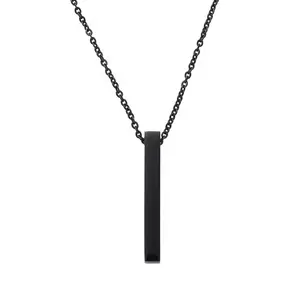 Fashionable Customized Design Hip Hop Choker Pendants Black Engraved Long Bar Girls Body Jewelry