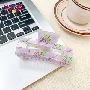 Yane Block Transparent Gedrukte Eenvoudige Veelzijdige Duurzame Hoogwaardige Pc Plastic Haarklem Haarklauwen Voor Meisjes - Product Image 5