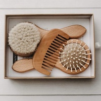 Peigne en bois naturel, brosse à cheveux pour nouveau-né et bébé, lot de 12 pièces