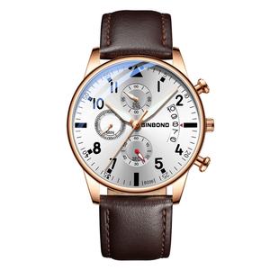 Montre-bracelet à quartz multifonction de luxe OEM & ODM pour hommes, étanche, lumineuse, bracelet en cuir, acier, Reloj Montre Homme - Product Image 2