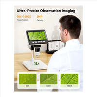 Microscopio Digital con Pantalla IPS de 4.3 Pulgadas, Microscopio USB para Monedas con Aumento de 1000X, 2MP, Enfoque Ultra Preciso, Microscopios de Soldadura para Reparación