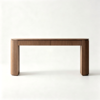 Console en bois cannelé moderne pour entrée et couloir avec tiroirs