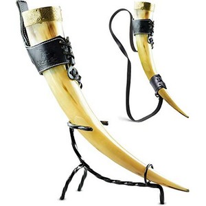 Cuerno vikingo de vidrio para beber con soporte de hierro La mejor calidad Cuervo vikingo Cuervo para beber Cuerno Pagano Nórdico Enactment Vikingos tallados - Product Image 4