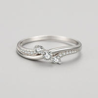 Bague torsadée en argent sterling 925 avec zircons CZ, pavé délicat, empilable, hypoallergénique, bijoux fins, vente en gros