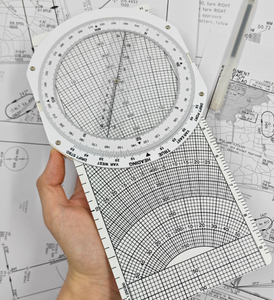 Calculateur de vol professionnel en plastique DF CRP-5 Pooyley pour la formation des pilotes commerciaux avec étui en cuir - Product Image 5