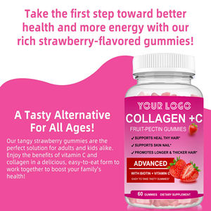 Venta al por mayor suplemento dietético vitamina C colágeno gomitas suplemento de colágeno piel uñas más fuertes biotina gomoso - Product Image 2