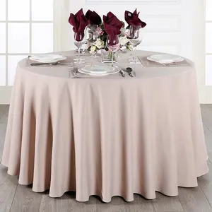 Özelleştirilmiş düğün beyaz sandalye kaplamaları peçete halkaları yuvarlak pamuklu masa örtüsü
