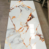 Panneaux muraux en PVC imitation marbre, feuilles de marbre UV, panneaux muraux en plastique imitation marbre