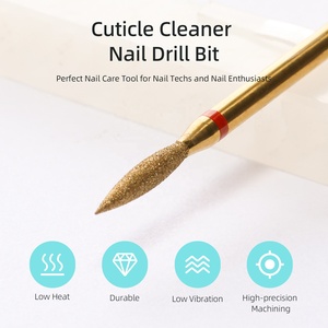 HYTOOS 2mm uzun alev manikür temiz tırnak matkap ucu, titanyum rus elmas tırnak süsü Bit ölü cilt tırnak temizleyici aksesuarları aracı - Product Image 2