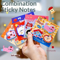 Adorables notes autocollantes sur le thème des animaux de compagnie, autocollants décoratifs multi-pièces pour étudiants, notes de planification, notes de message, mémos, adhésifs réutilisables