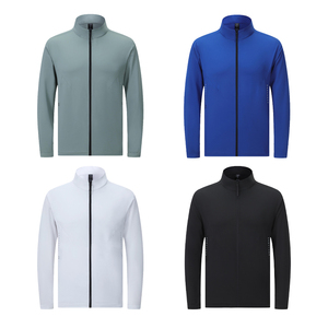 Mens Gym Plain <b>Workout</b> <b>Jackets</b> High Quality Flat Cuffs Sportswear Zipper Pocket Running <b>Jacket</b> Custom Logo - Product Image 4