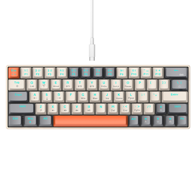 T-Wolf T30 BT Wireless Three Mode Mechanical Keyboard Customized Color Match Game Mini TKL Mechanical Keyboard