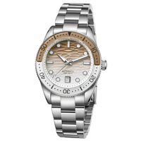 Montre de Plongée Automatique de Luxe pour Homme, Cadran Vague avec Lunette Rotative, Montre-Bracelet Sportive pour Usage Quotidien et Activités Aquatiques