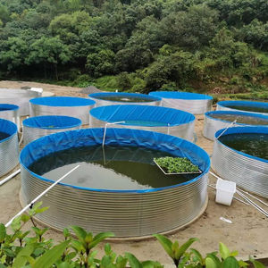 Tanque de Cultivo de Peces de PVC de Alta Densidad, Fácil de Instalar, con Material Reforzado y Buena Estabilidad, Lámina Galvanizada Circular - Product Image 1