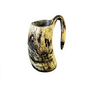 Jarra de Cerveza de Cuerno de Búfalo Natural de Primera Calidad, Pulida a Mano, Impermeable, Estilo Vikingo, Arte Folclórico Moderno, para Bodas y Eventos - Product Image 2