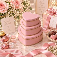 Boîte en fer blanc personnalisée en forme de cœur, conteneur métallique recyclable avec couvercle pour l'emballage de bougies, biscuits et chocolats