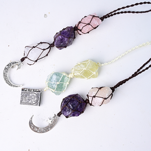 Colgante de Piedra de Cristal en Bruto Tejido al Estilo Bohemio, Joyería Elegante, Ideal para el Día de San Valentín, para Hombres y Mujeres - Product Image 4