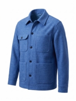 Nouveau Manteau Décontracté Homme Vintage en Mélange de Laine, Couleur Unie, Col Rabattu, Multi-Poches, pour Automne Hiver