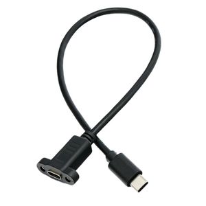 Cable de extensión tipo C macho a hembra de 1m negro para carga de teléfonos móviles y transferencia de datos - Product Image 3