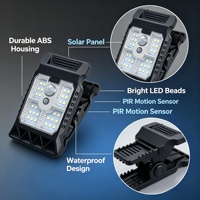 Lampes solaires à clipser pour l'extérieur, étanches, avec capteur intelligent, LED COB, matériau ABS, éclairage portable, commande inductive pour garage, camping