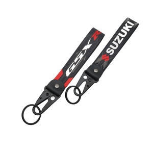 Porte-clés en alliage de zinc avec broderie <span class=keywords><strong>moto</strong></span> et voiture, motif bande de tissu, pendentif et sangle de remorque - Product Image 6